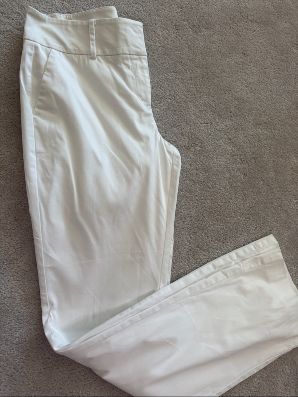 Ann Taylor Signature White Women's Trousers - Tailored Straight Leg